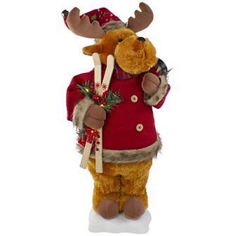 Northlight 24-Inch Lighted & Animated Musical Moose Christmas Figure