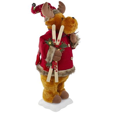 Northlight 24-Inch Lighted & Animated Musical Moose Christmas Figure