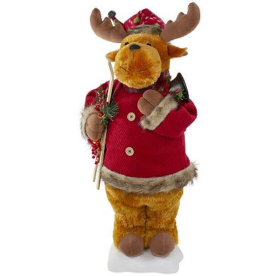 Northlight 24-Inch Lighted & Animated Musical Moose Christmas Figure