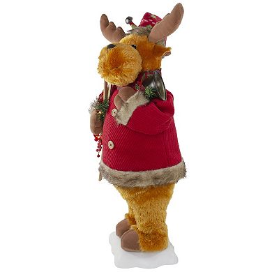Northlight 24-Inch Lighted & Animated Musical Moose Christmas Figure