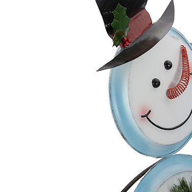 Northlight 36-Inch Metal Snowman with Wreath Outdoor Decor
