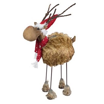 Northlight 25-Inch LED Lighted Faux Fur Reindeer Figure Floor Decor