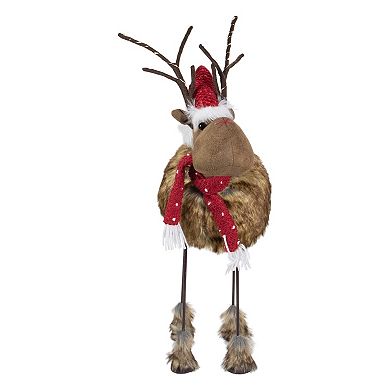 Northlight 25-Inch LED Lighted Faux Fur Reindeer Figure Floor Decor