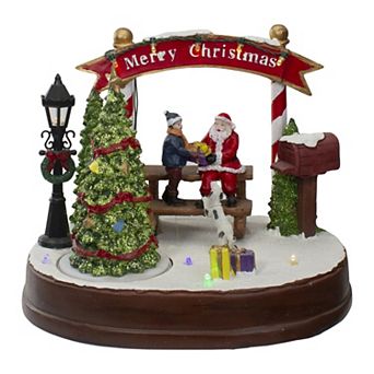 Northlight Lighted 8-Inch "Merry Christmas" Winter Scene with Music & Turning Tree