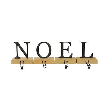 Northlight Metal Lettered "NOEL" 4 pc Christmas Wooden Stocking Holders Set