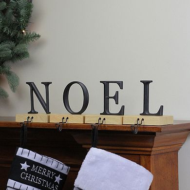 Northlight Metal Lettered "NOEL" 4-pc. Christmas Wooden Stocking Holders Set