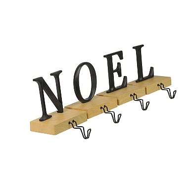 Northlight Metal Lettered "NOEL" 4-pc. Christmas Wooden Stocking Holders Set