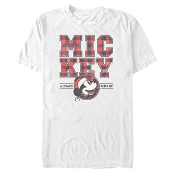 Men's Disney's Mickey Mouse Plaid Print Graphic Tee