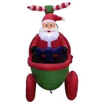 Northlight Lighted Inflatable Santa with Helicopter Outdoor Decor - 7 Feet