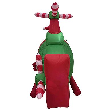 Northlight Lighted Inflatable Santa with Helicopter Outdoor Decor - 7 Feet
