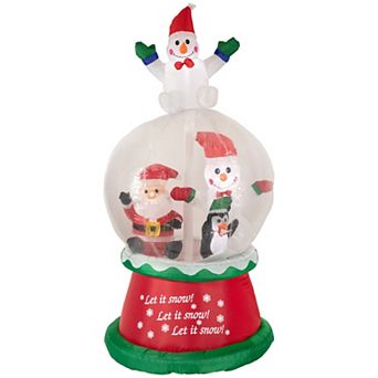 Northlight Lighted Inflatable Santa & Friends Snow Globe Outdoor Decoration - 6.75 Feet