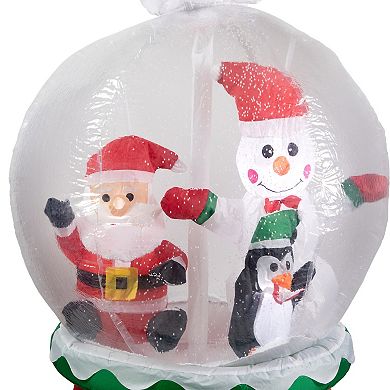 Northlight Lighted Inflatable Santa & Friends Snow Globe Outdoor Decoration - 6.75 Feet