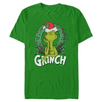 Men's Dr. Seuss The Grinch Christmas Wreath Graphic Tee