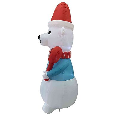 Northlight LED Lighted Inflatable Polar Bear Outdoor Decoration 8.25-Foot