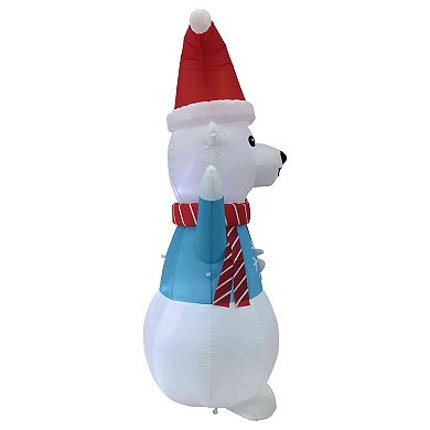 Northlight LED Lighted Inflatable Polar Bear Outdoor Decoration 8.25-Foot