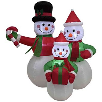 Northlight Lighted Inflatable Family of Snowmen Outdoor Decoration - 4 Feet