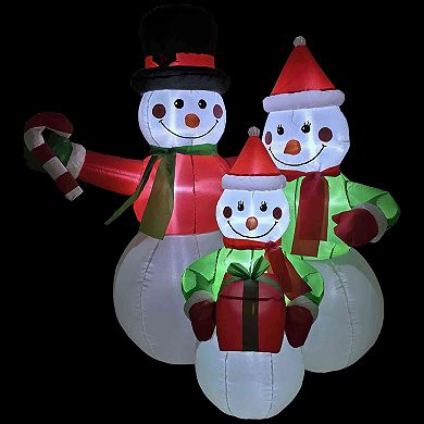 Northlight Lighted Inflatable Family of Snowmen Outdoor Decoration - 4 Feet