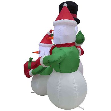 Northlight Lighted Inflatable Family of Snowmen Outdoor Decoration - 4 Feet
