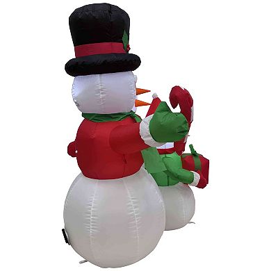 Northlight Lighted Inflatable Family of Snowmen Outdoor Decoration - 4 Feet