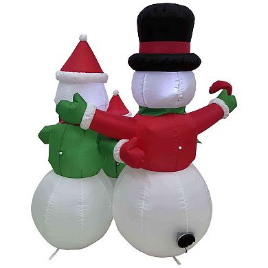 Northlight Lighted Inflatable Family of Snowmen Outdoor Decoration - 4 Feet