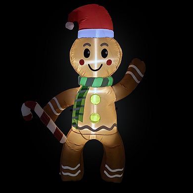 Northlight 5-ft. LED Inflatable Gingerbread Man Outdoor Decoration
