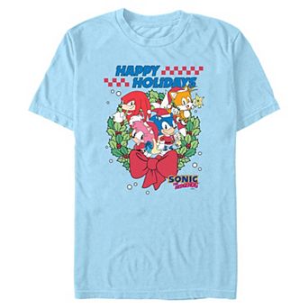 Men's Sonic The Hedgehog Happy Holidays Graphic Tee