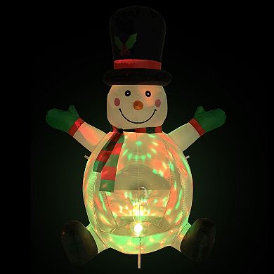 Northlight Lighted Inflatable Snowman with Top Hat Outdoor Decoration - 4 Feet