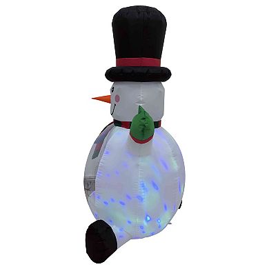 Northlight Lighted Inflatable Snowman with Top Hat Outdoor Decoration - 4 Feet