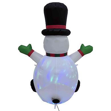 Northlight Lighted Inflatable Snowman with Top Hat Outdoor Decoration - 4 Feet