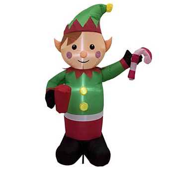 Northlight 4.3-ft. Lighted Inflatable Elf Outdoor Christmas Decoration