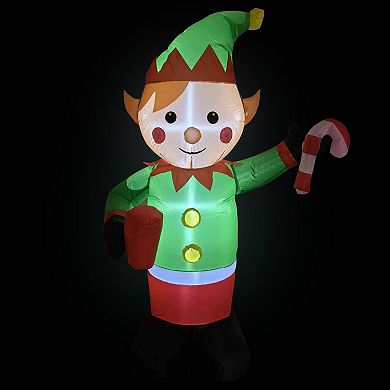 Northlight 4.3-ft. Lighted Inflatable Elf Outdoor Christmas Decoration