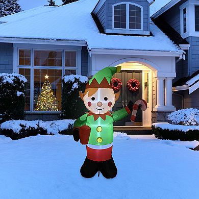 Northlight 4.3-ft. Lighted Inflatable Elf Outdoor Christmas Decoration
