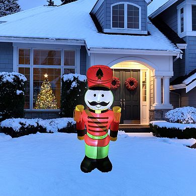 Northlight LED Lighted Inflatable Soldier Nutcracker Outdoor Decoration - 4.25 Feet