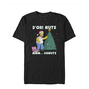 Men's The Simpsons Homer Simpson Christmas Donuts Graphic Tee