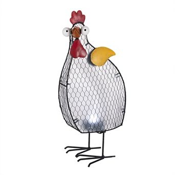 Gerson Solar Chicken LED Statue Outdoor Decor