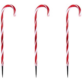 Northlight Set of 8 LED Candy Cane Pathway Markers Outdoor Decor 28 in
