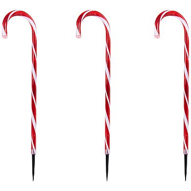 Northlight Set of 8 LED Candy Cane Pathway Markers Outdoor Decor 28-inches