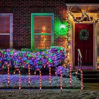 Northlight Candy Cane 8 Function Outdoor Pathway Markers 8-pk.