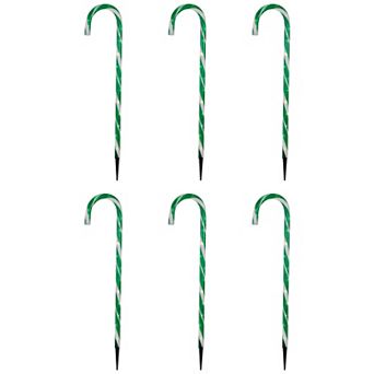 Northlight Lighted Candy Cane Outdoor Decor Pathway Markers - 28 in - Set of 6