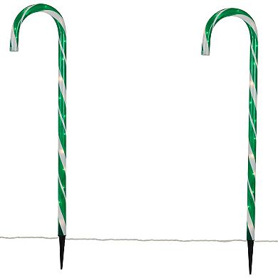 Northlight Lighted Candy Cane Outdoor Decor Pathway Markers - 28 Inches - Set of 6