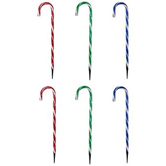 Northlight Lighted Outdoor Candy Cane Pathway Markers Set of 6 - 28 in