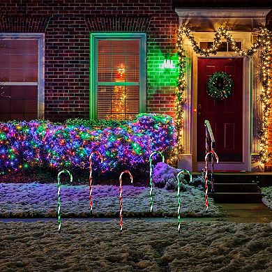 Northlight Lighted Outdoor Candy Cane Pathway Markers Set of 6 - 28 inches