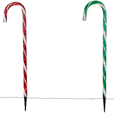 Northlight Lighted Outdoor Candy Cane Pathway Markers Set of 6 - 28 inches