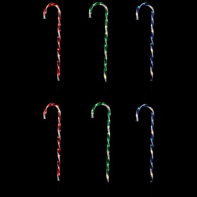 Northlight Lighted Outdoor Candy Cane Pathway Markers Set of 6 - 28 inches