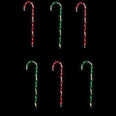 Northlight Lighted Outdoor Christmas Candy Cane Pathway Markers - Set of 6 - 28 inches