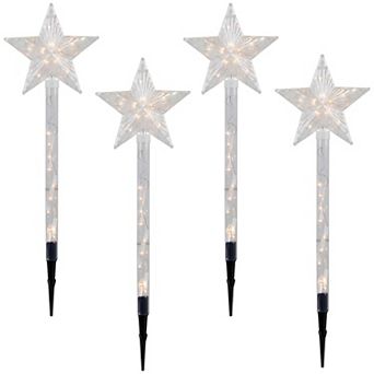 Northlight Lighted Star Christmas Pathway Marker Outdoor Decor - 5-ft. - 4 pk