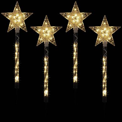 Northlight Lighted Star Christmas Pathway Marker Outdoor Decor - 5-ft. - 4-pk.