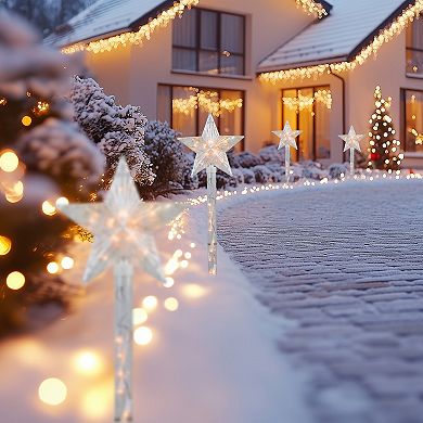 Northlight Lighted Star Christmas Pathway Marker Outdoor Decor - 5-ft. - 4-pk.
