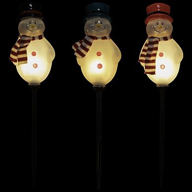 Northlight Lighted Snowmen Pathway Markers Outdoor Decor 3-pk.