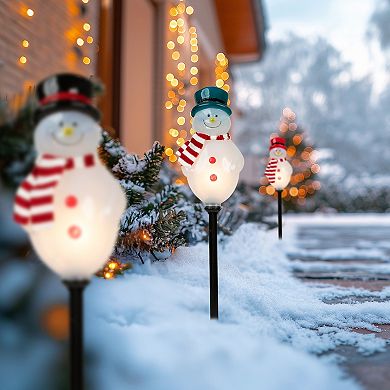 Northlight Lighted Snowmen Pathway Markers Outdoor Decor 3-pk.